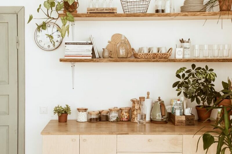 this is an image of an organized shelf